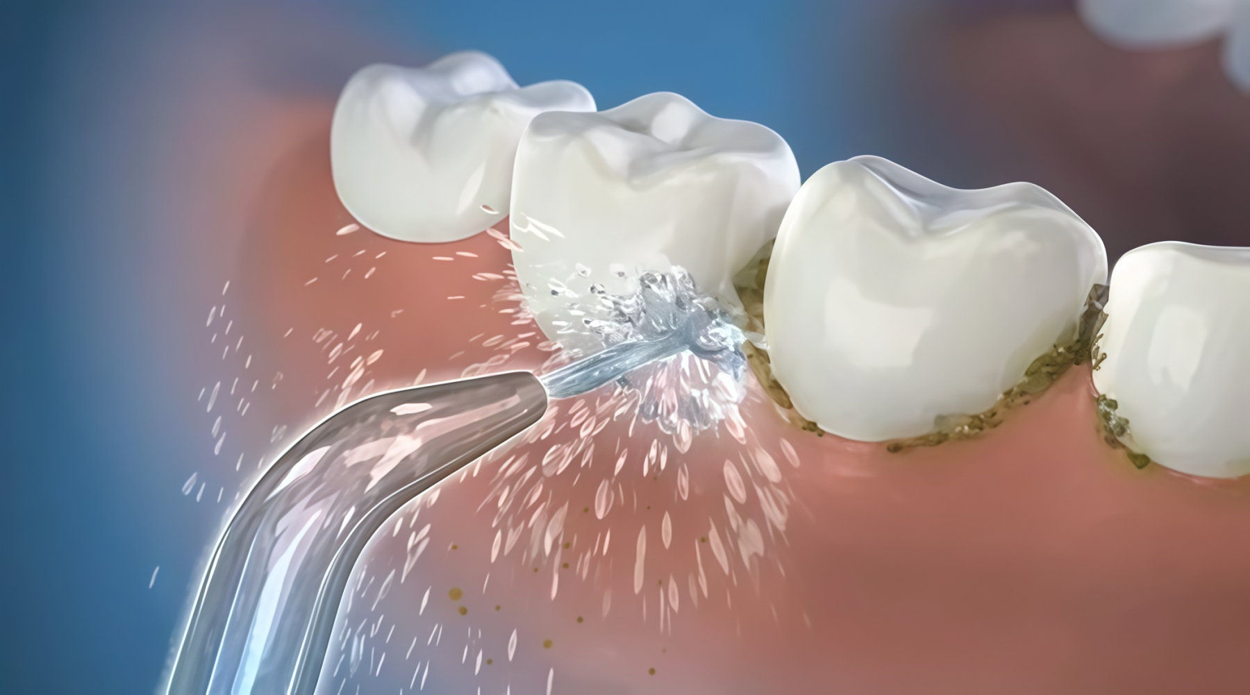 Как правильно наполнять струю ирригатора возле импланта?