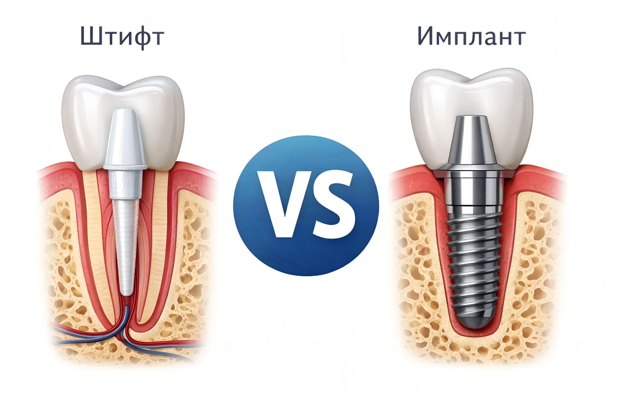 зубной имплант и штифт в минске